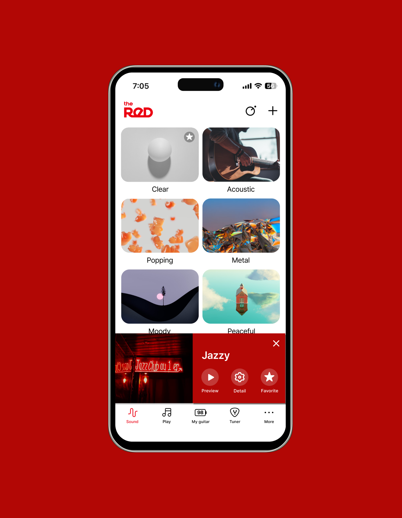 The Red Smart Electric Guitar & App